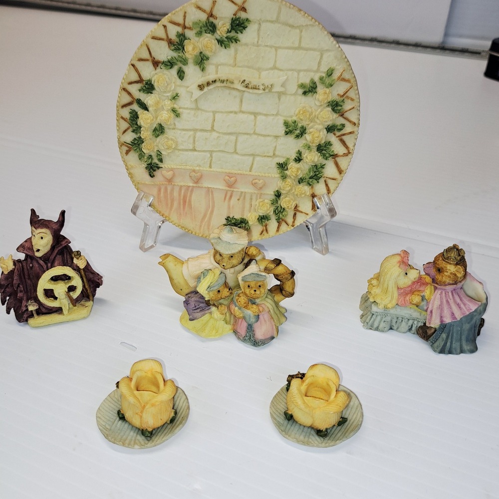 Cherished Teddies Sleeping Beauty Set OS Pastel Good Fairy Tale Bear Figurines